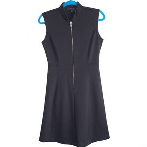 ELIE TAHARI Front Zipper Scuba Fit & Flare Dress Sleeveless Black Size 6